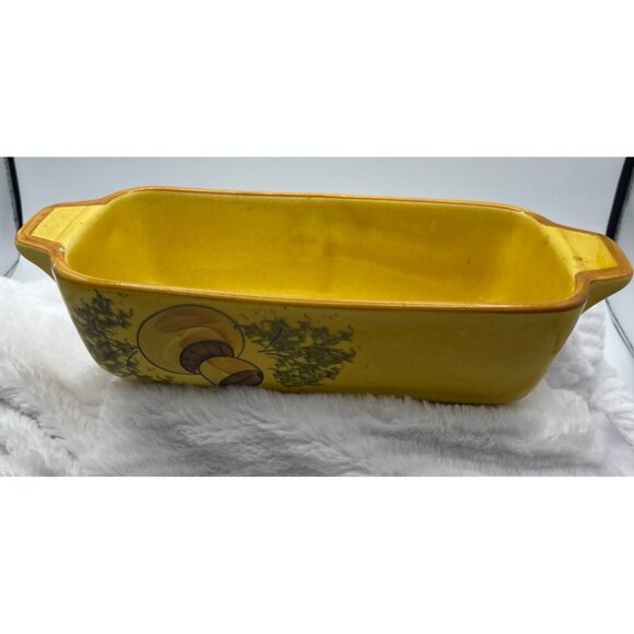 Vintage Mushroom Design Baking Dish Loaf Bread Pan - Picture 1 of 14